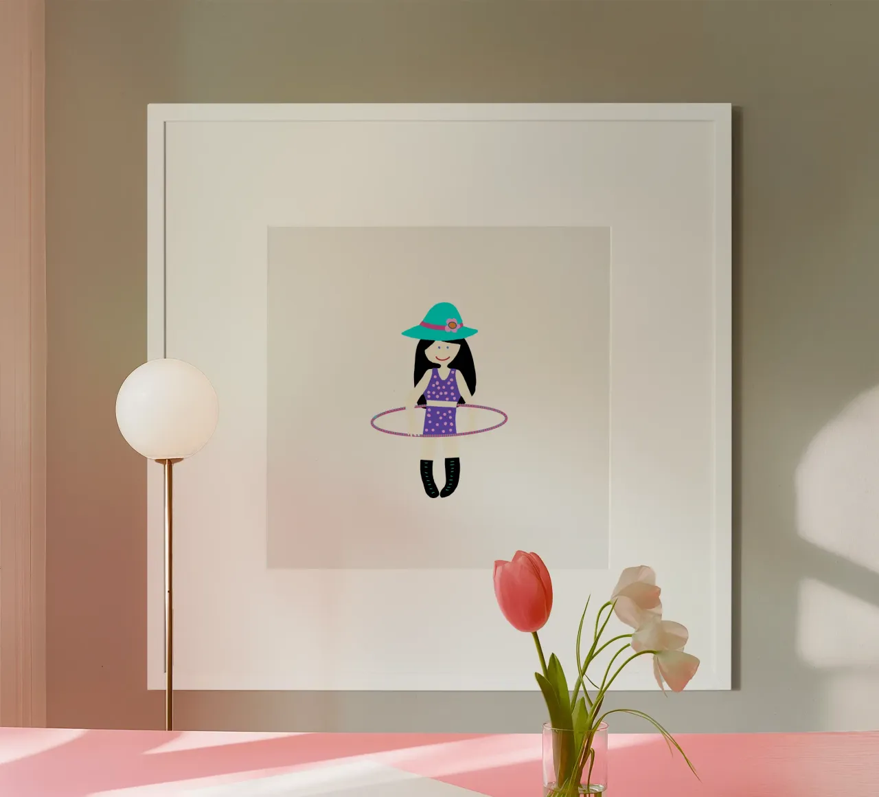 Hula Hoop Tänzerin poster con telaio in plastica da Miris bunte Modewelt