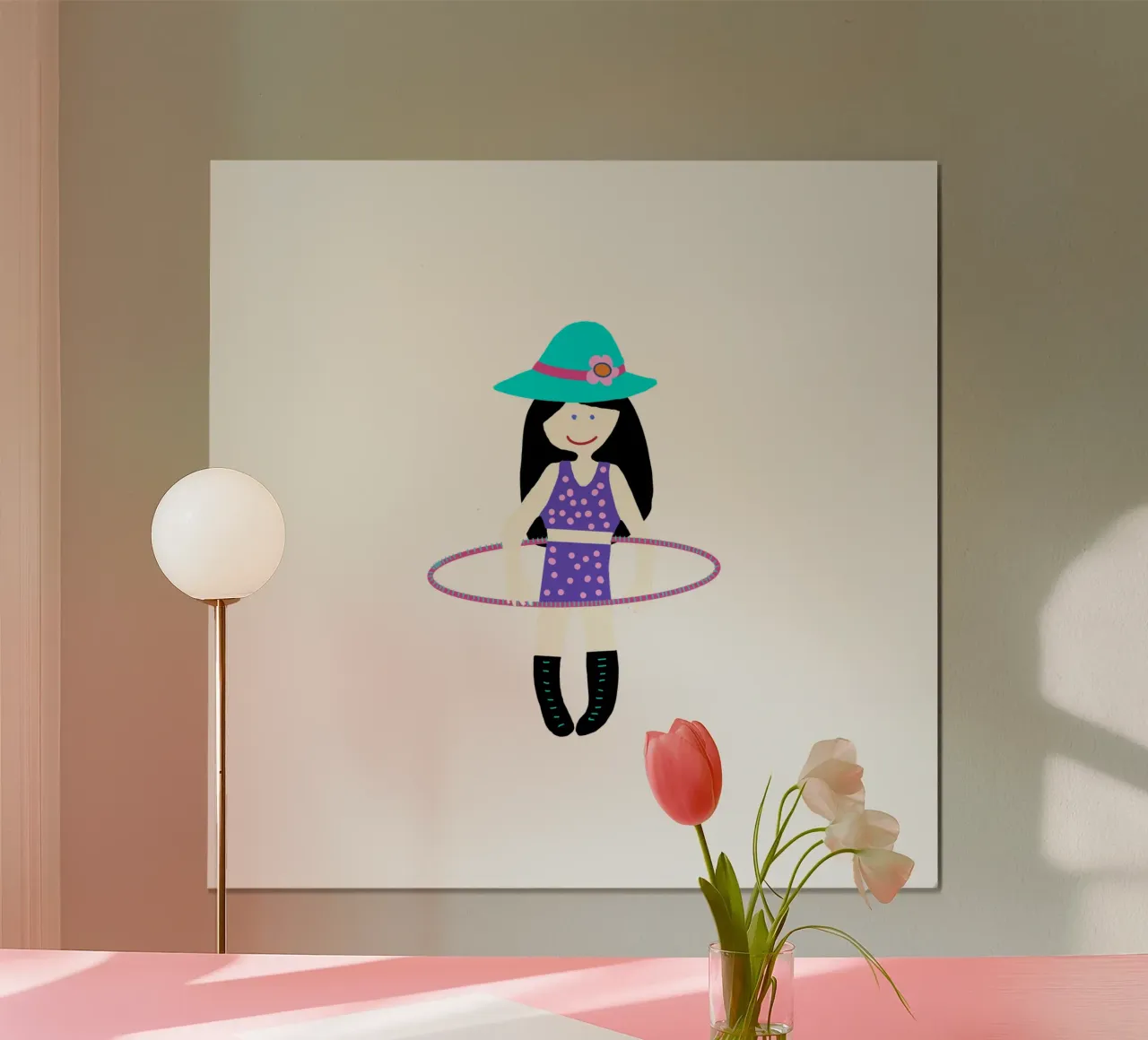 Hula Hoop Tänzerin poster con telaio in plastica da Miris bunte Modewelt