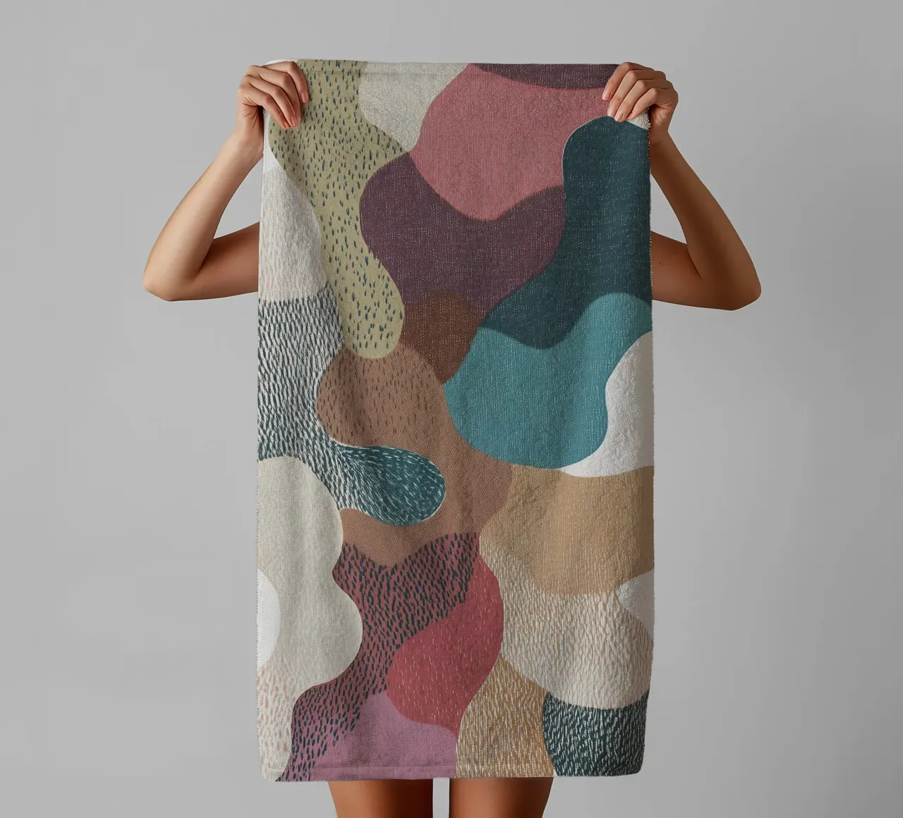 Retro Textil Collage Lule asciugamano da bagno da Carinaprint