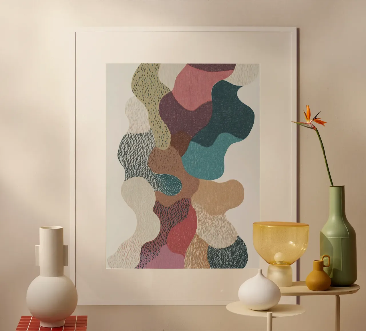 Retro Textil Collage Lule carta hahnemühle da Carinaprint