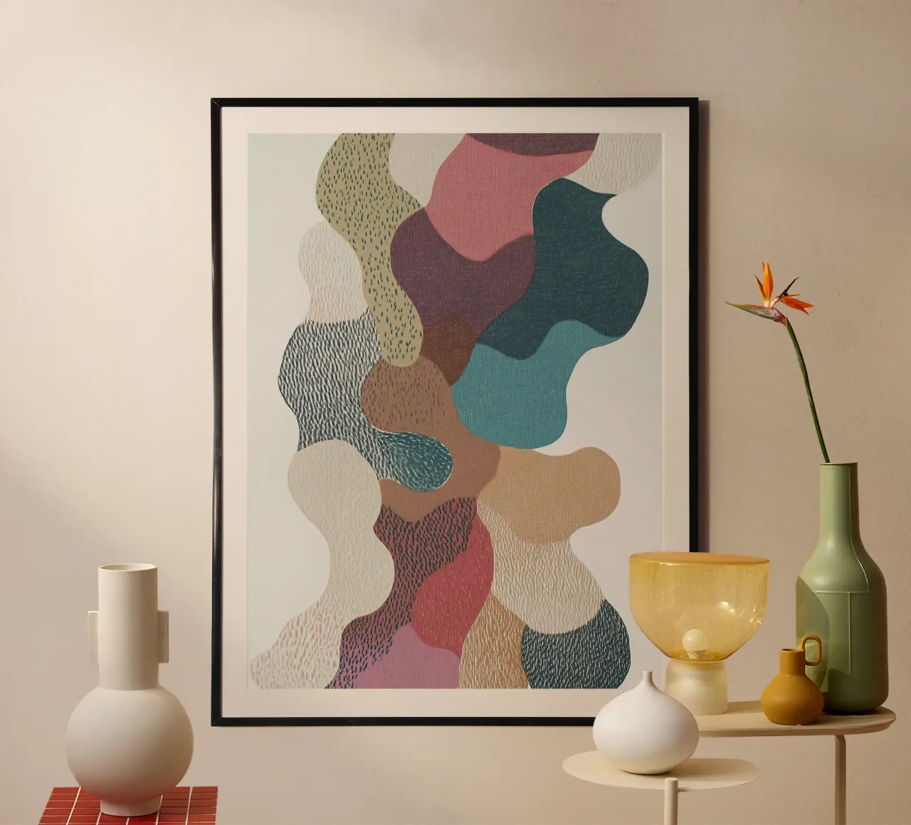 Retro Textil Collage Lule carta hahnemühle da Carinaprint
