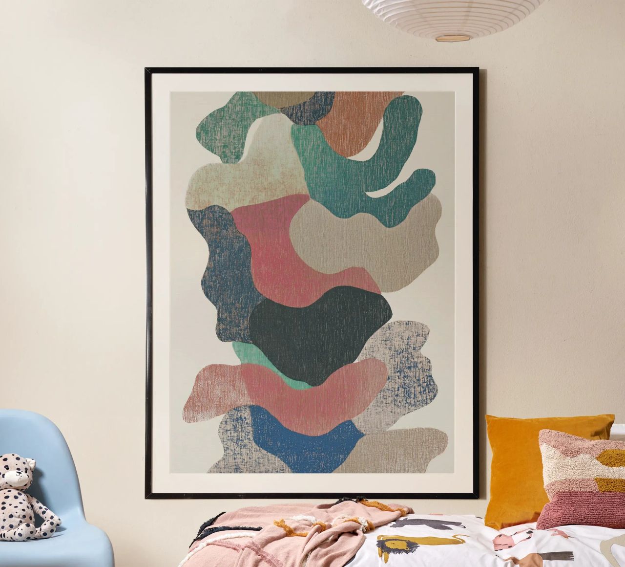 Retro Textil Collage Faro poster by Carinaprint