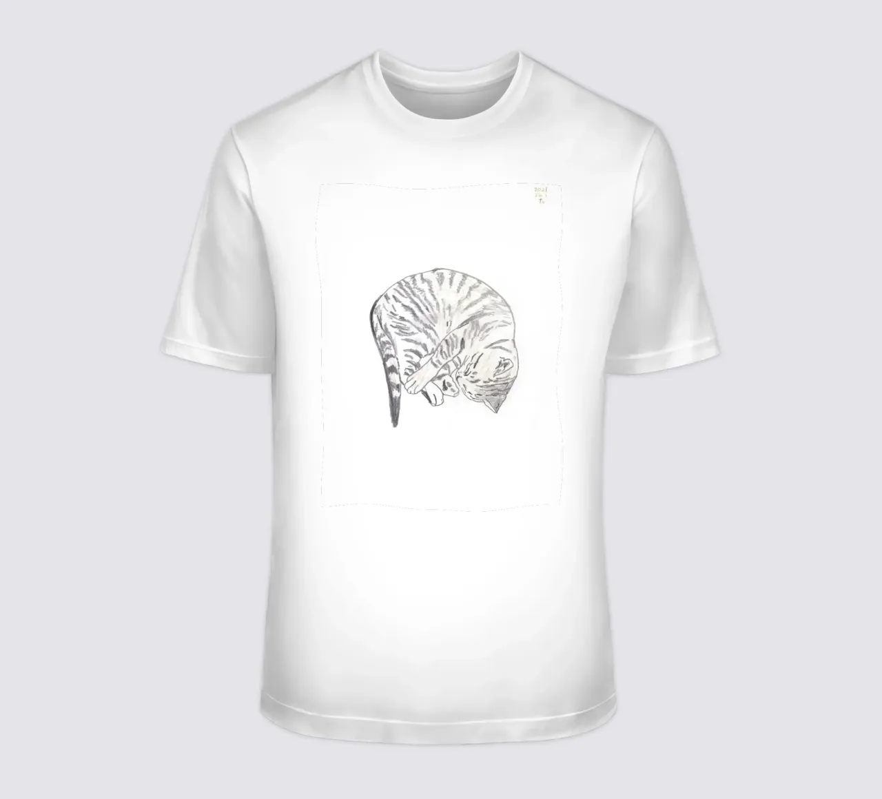 Un piccolo gatto maschio che dorme t-shirt da Asobōze