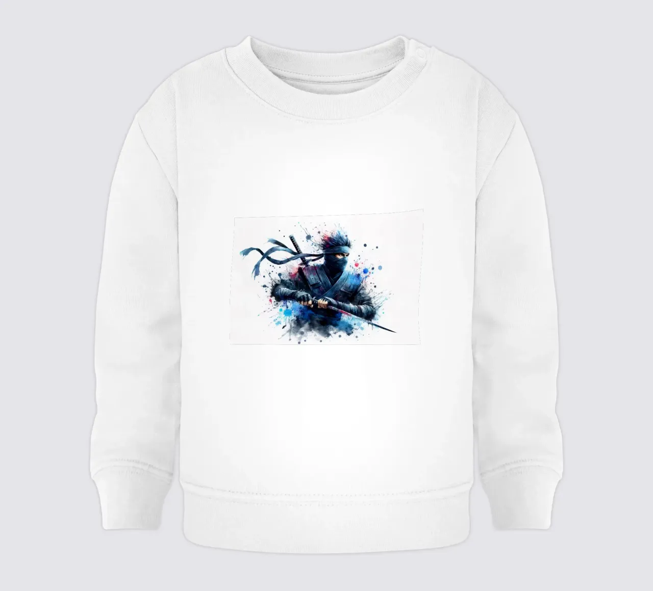 Guerriero ninja in acquerello felpa neonato da ARTVI-SHOP