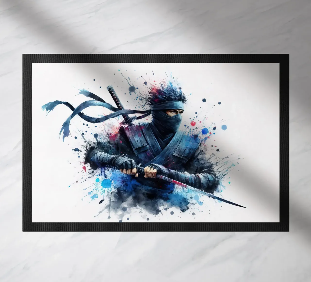 Guerriero ninja in acquerello zerbino da 🎁 ARTVI-SHOP