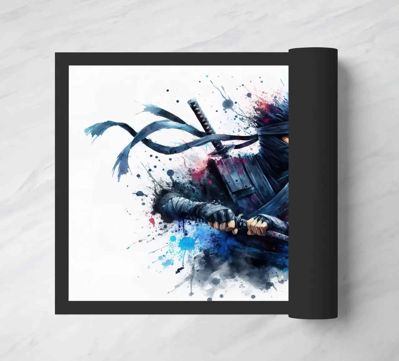 Guerriero ninja in acquerello zerbino da 🎁 ARTVI-SHOP