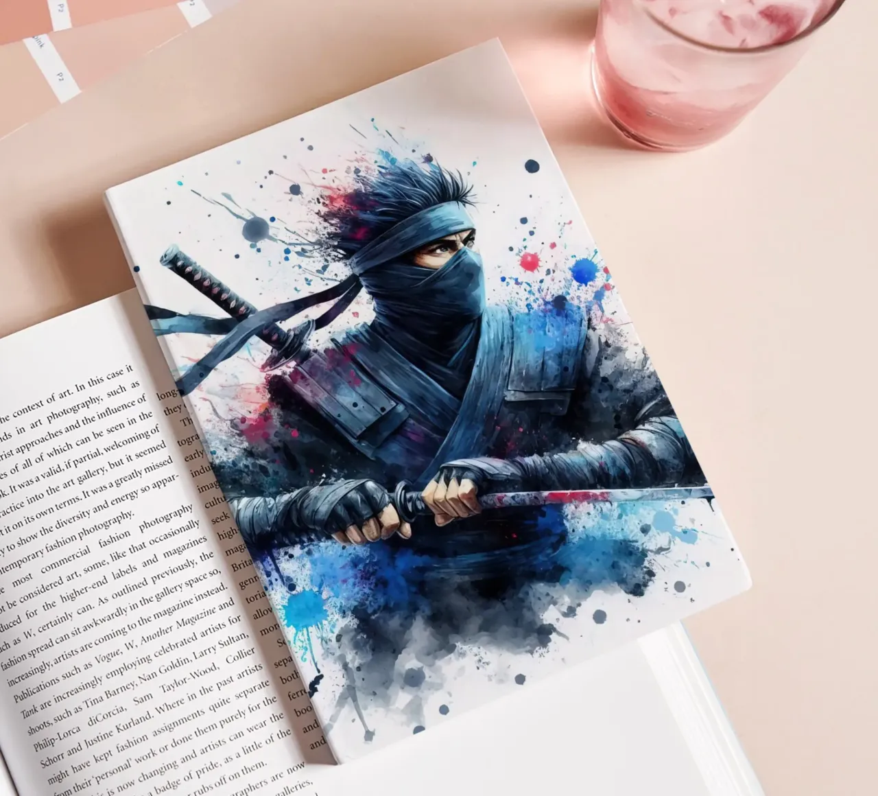 Ninja krijger in aquarel notitieboek van 🎁 ARTVI-SHOP