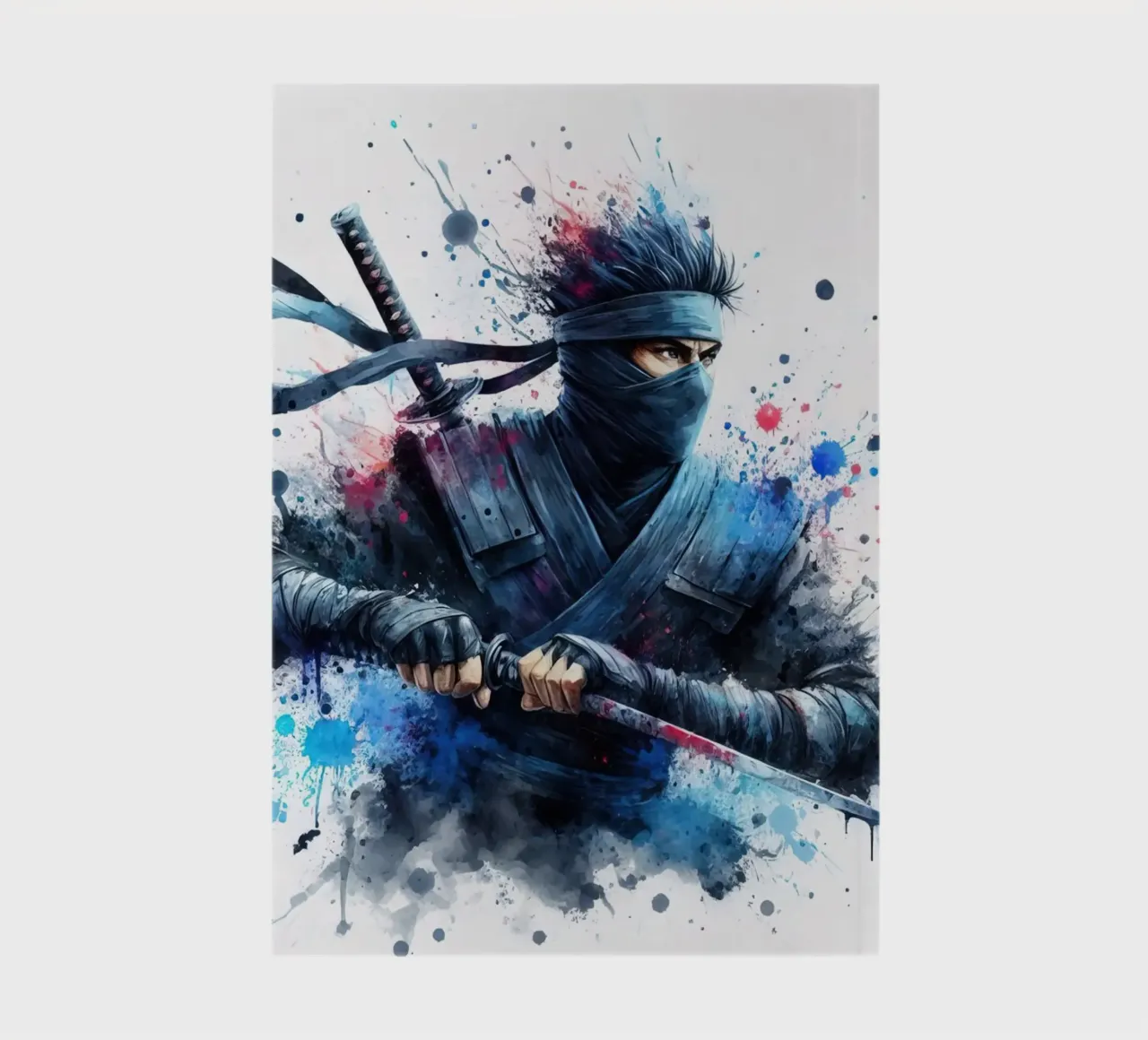Ninja krijger in aquarel notitieboek van 🎁 ARTVI-SHOP