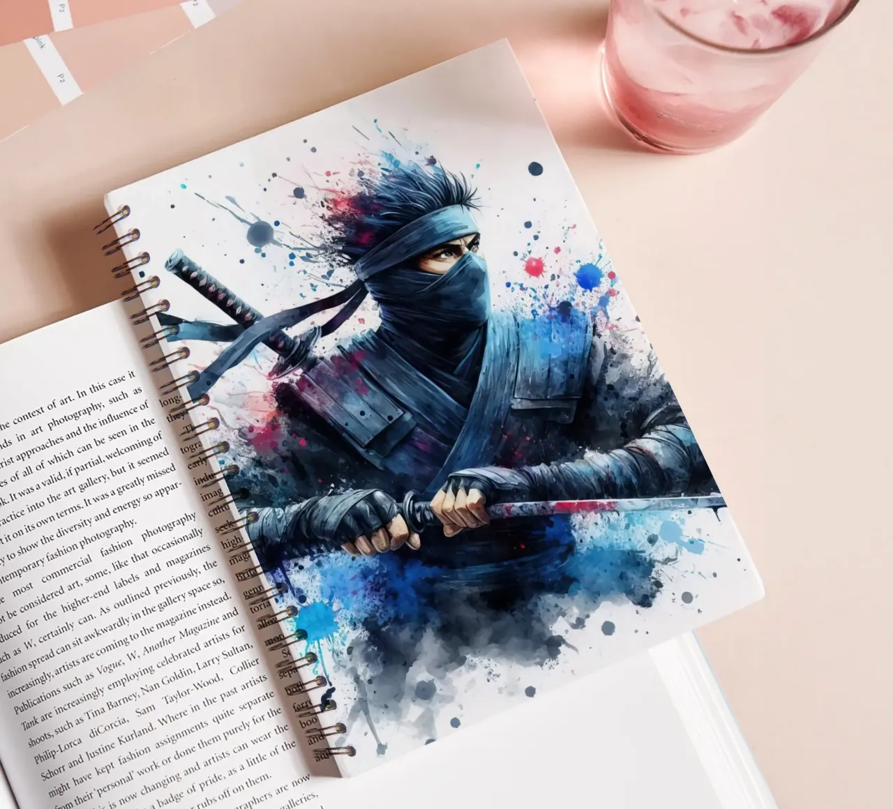 Ninja warrior in watercolor spiral notebook by 🎁 ARTVI-SHOP