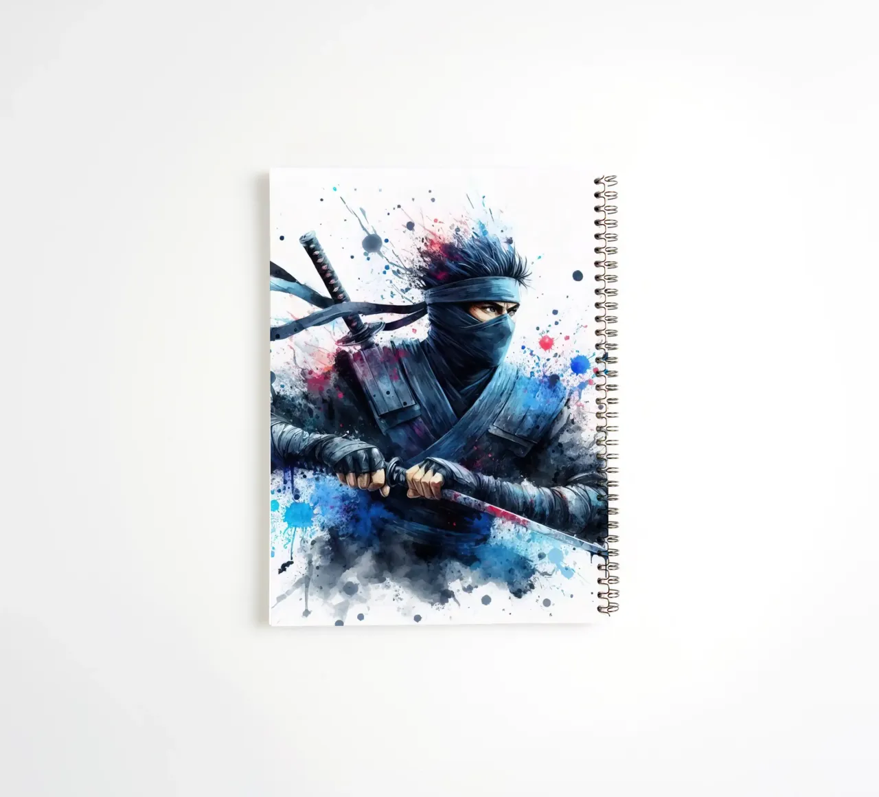 Ninja warrior in watercolor spiral notebook by 🎁 ARTVI-SHOP