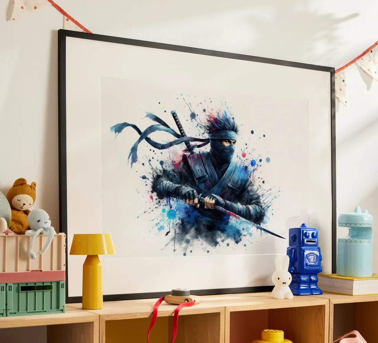 Ninja-Krieger in Aquarell Hahnemühle von 🎁 ARTVI-SHOP