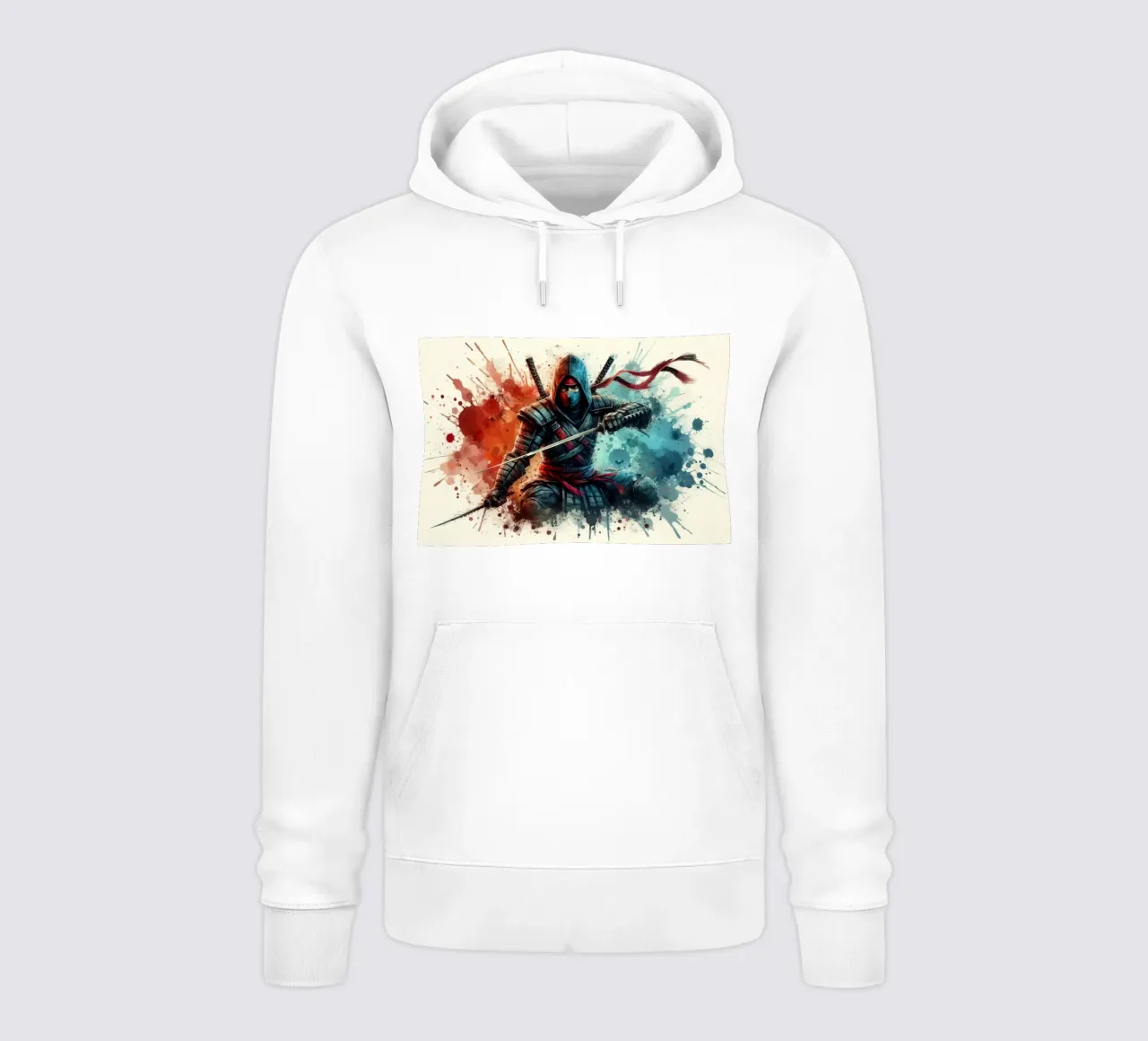 Guerriero ninja in acquerello felpa con cappuccio da 🎁 ARTVI-SHOP