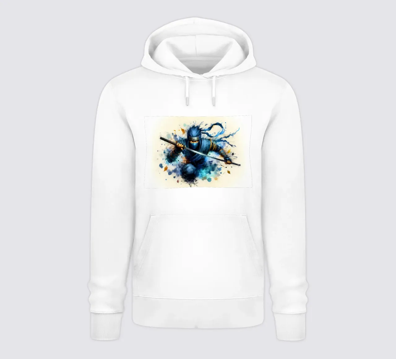 Guerriero ninja in acquerello felpa con cappuccio da ARTVI-SHOP