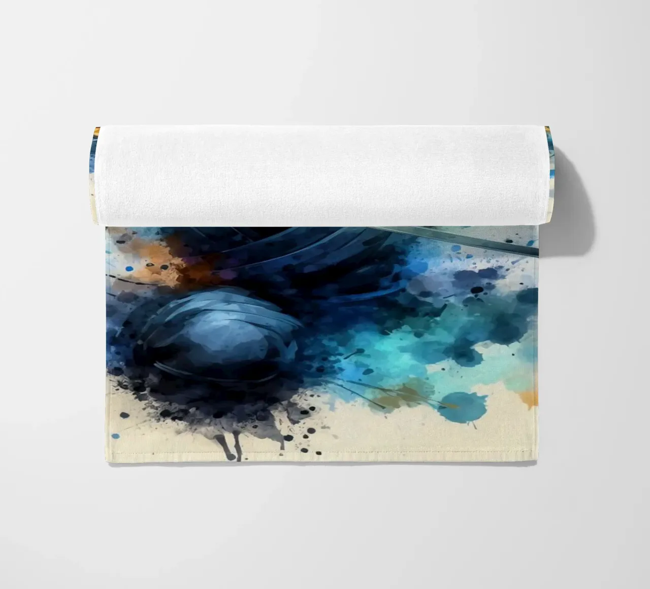 Ninja warrior in watercolor beach towel by 🎁 ARTVI-SHOP