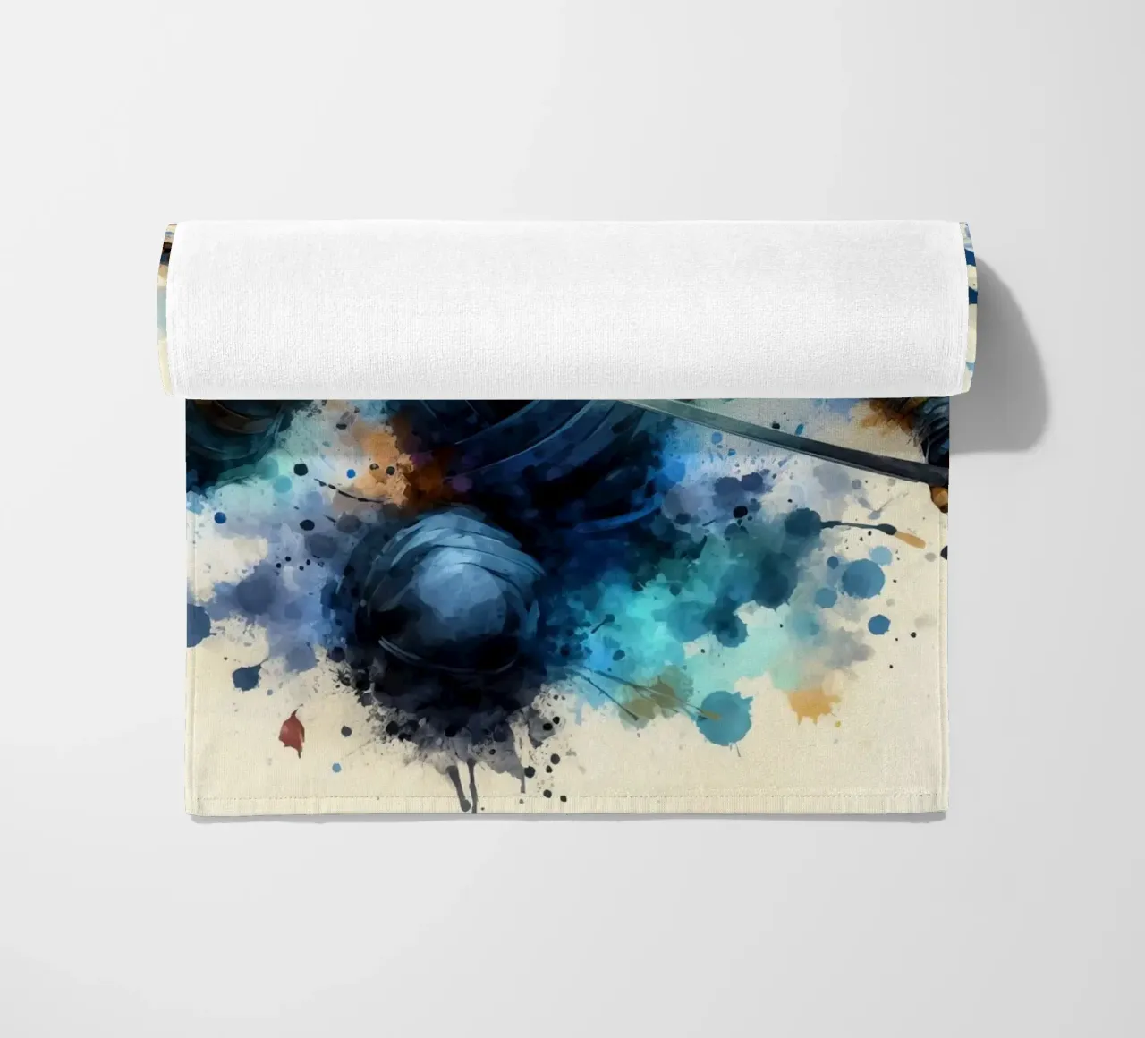 Ninja warrior in watercolor beach towel by 🎁 ARTVI-SHOP