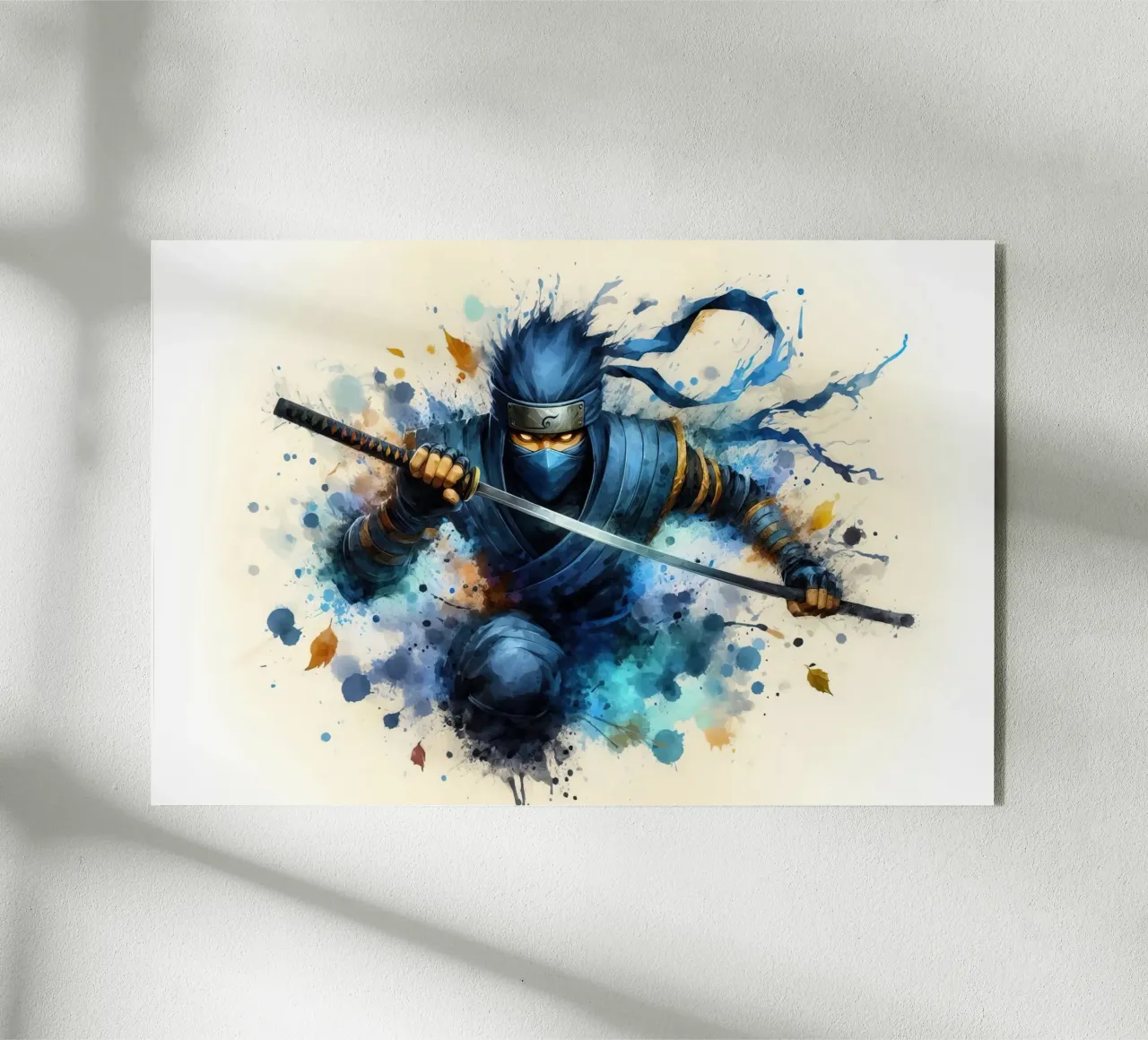 Ninja warrior in watercolor acrylic glass by 🎁 ARTVI-SHOP
