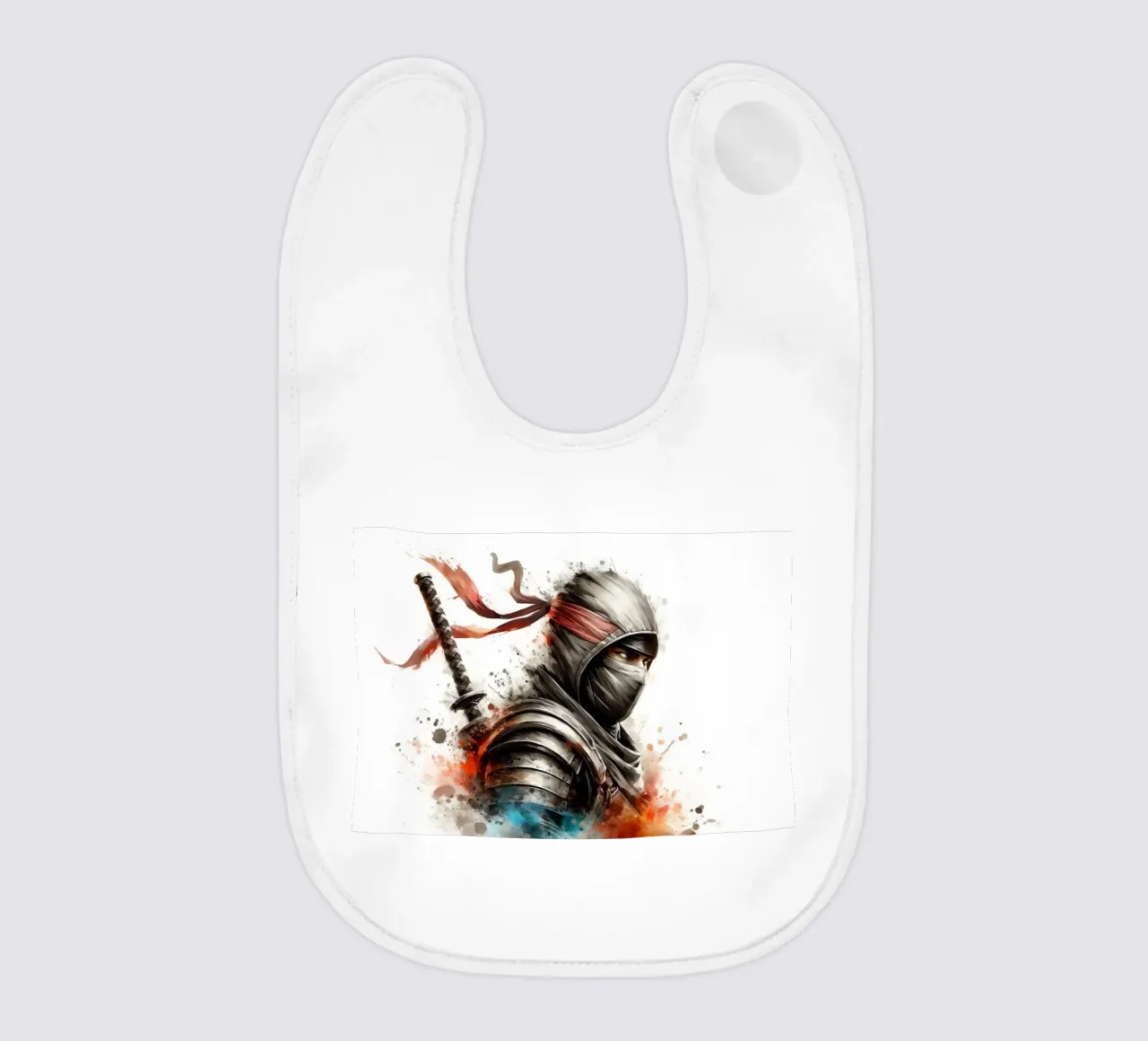 Guerriero ninja in acquerello bavaglino da 🎁 ARTVI-SHOP