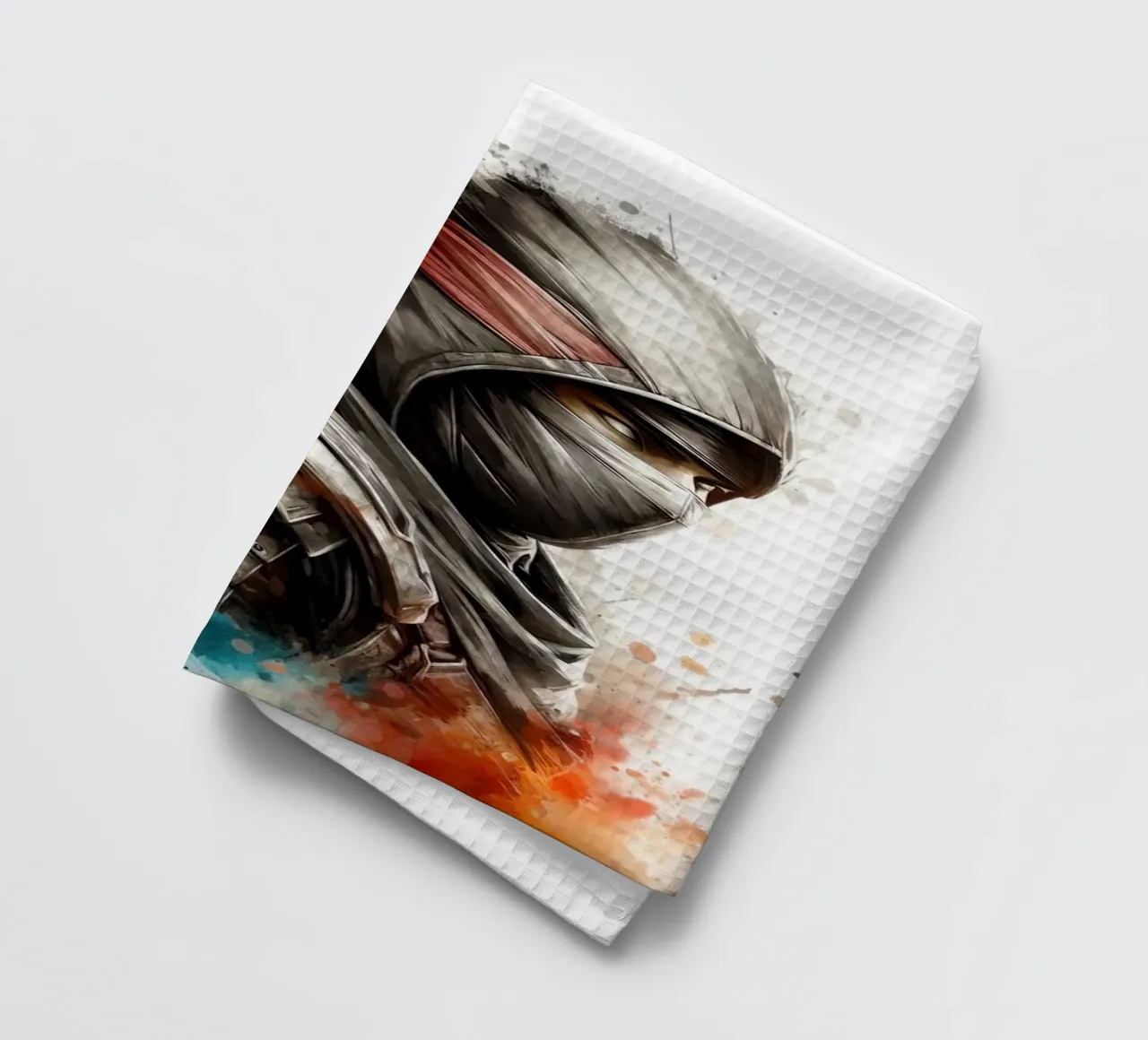 Ninja-Krieger in Aquarell Geschirrtuch von 🎁 ARTVI-SHOP