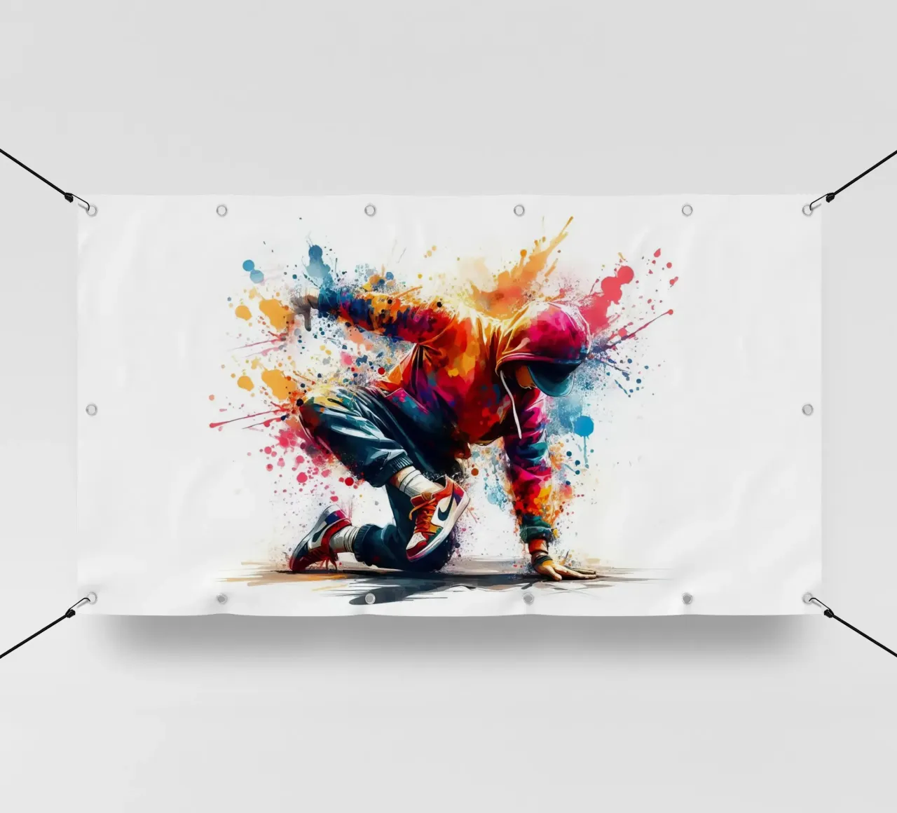 break dance hip hop danza in acquerello telo in pvc da 🎁 ARTVI-SHOP