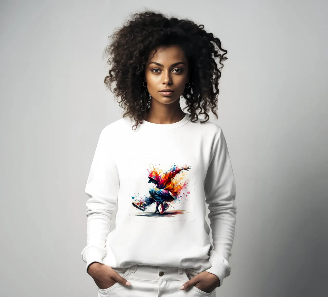 break dance hip hop danza in acquerello felpa da 🎁 ARTVI-SHOP