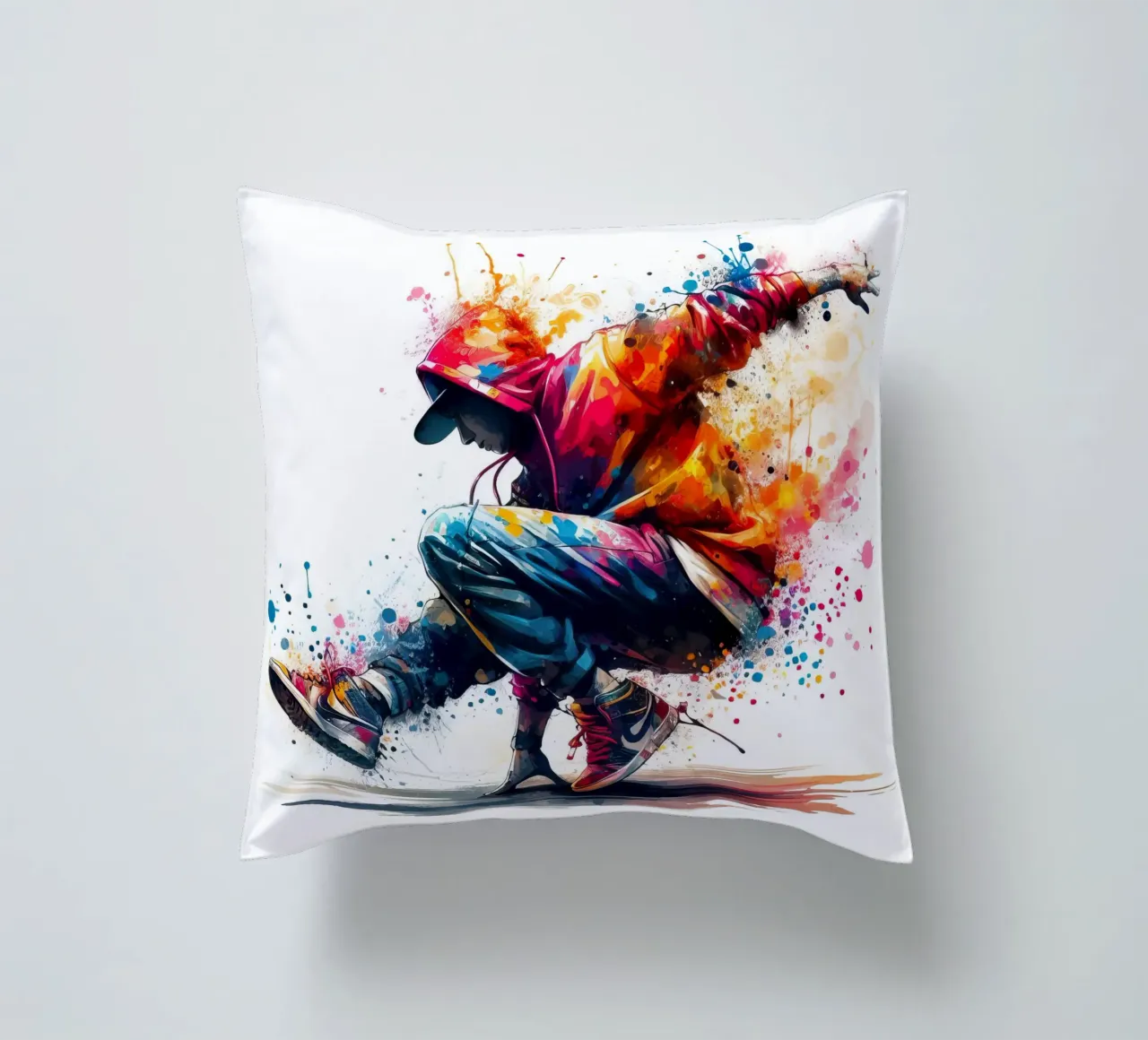 break dance hip hop danza in acquerello cuscino da 🎁 ARTVI-SHOP
