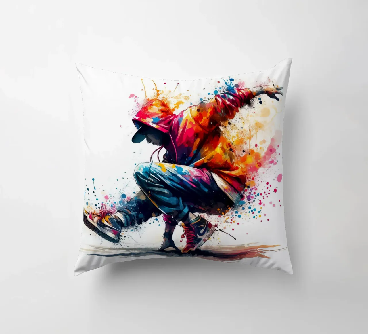 break dance hip hop danza in acquerello cuscino da 🎁 ARTVI-SHOP