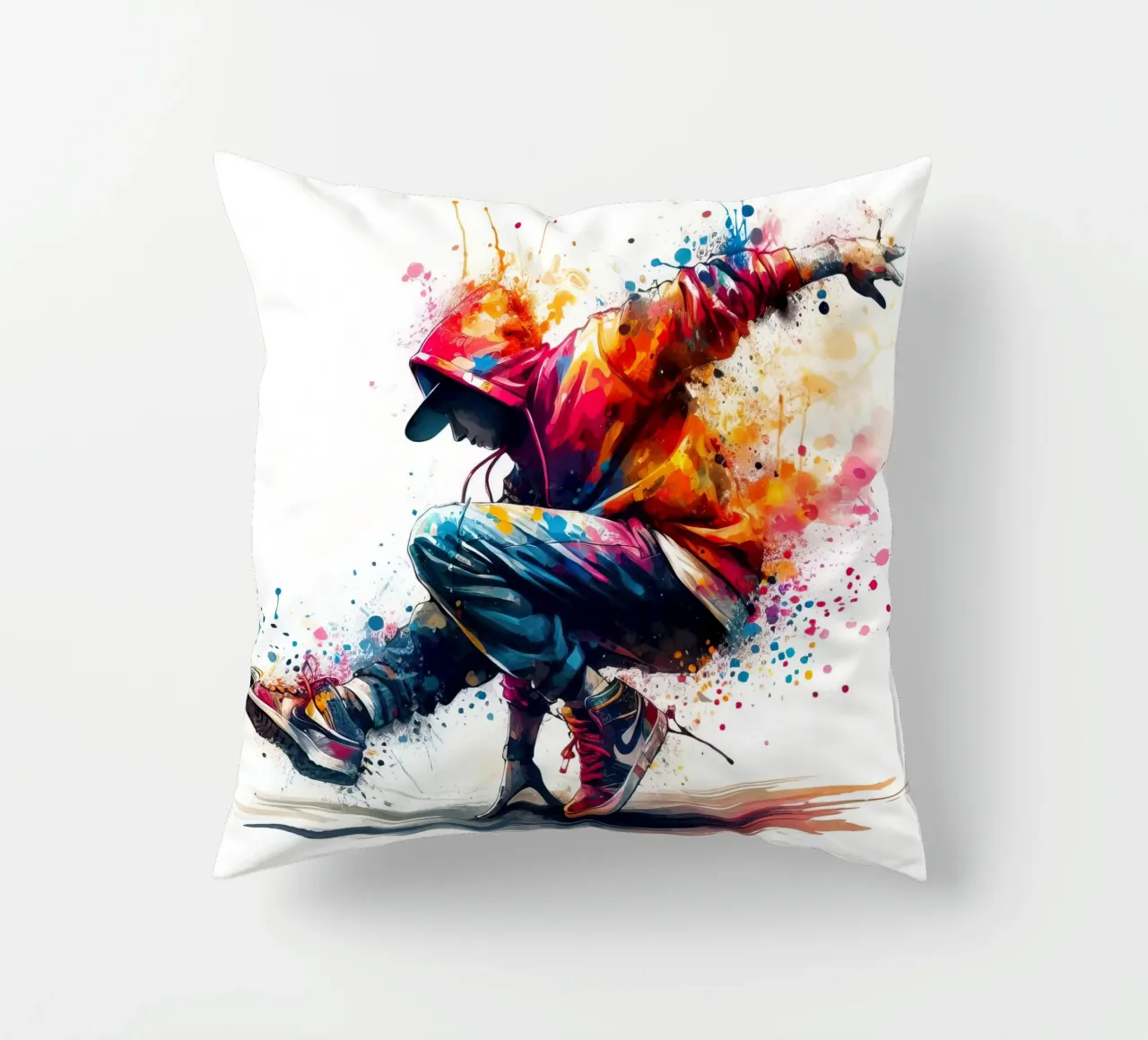 break dance hip hop danza in acquerello cuscino da 🎁 ARTVI-SHOP