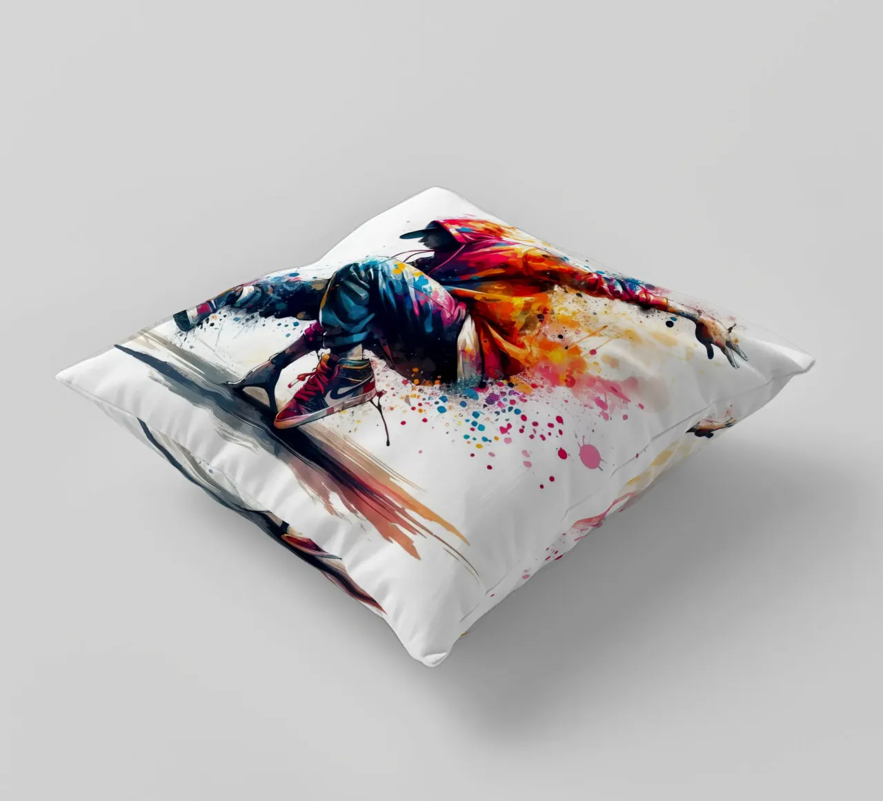 break dance hip hop danza in acquerello cuscino da 🎁 ARTVI-SHOP