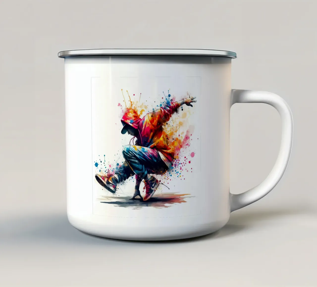 break dance hip hop danza in acquerello tazza in smalto da ARTVI-SHOP