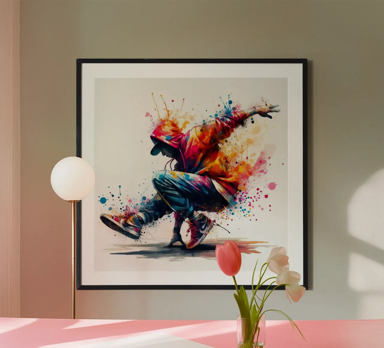 break dance hip hop danza in acquerello carta hahnemühle da 🎁 ARTVI-SHOP