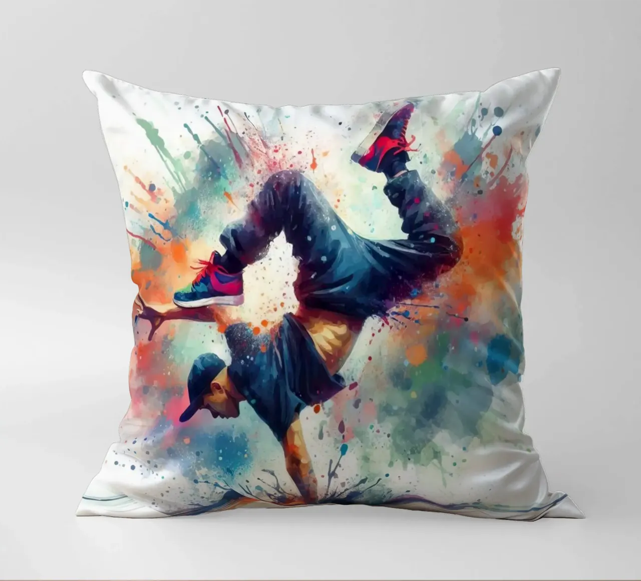 break dance hip hop danza in acquerello cuscino da 🎁 ARTVI-SHOP