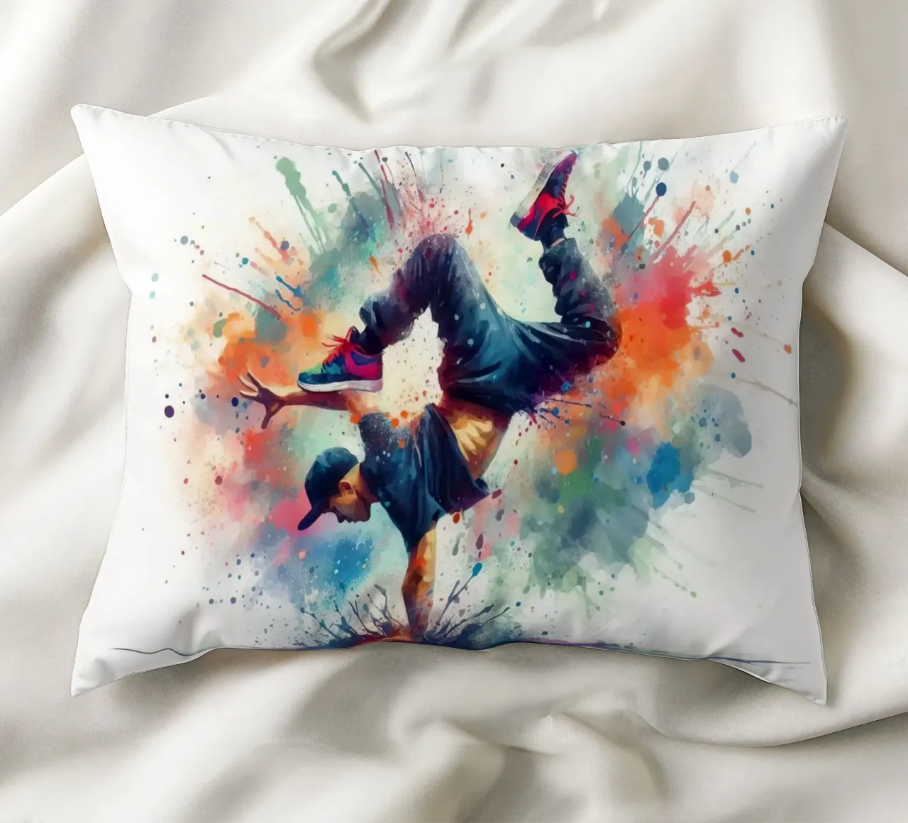 break dance hip hop danza in acquerello cuscino da 🎁 ARTVI-SHOP