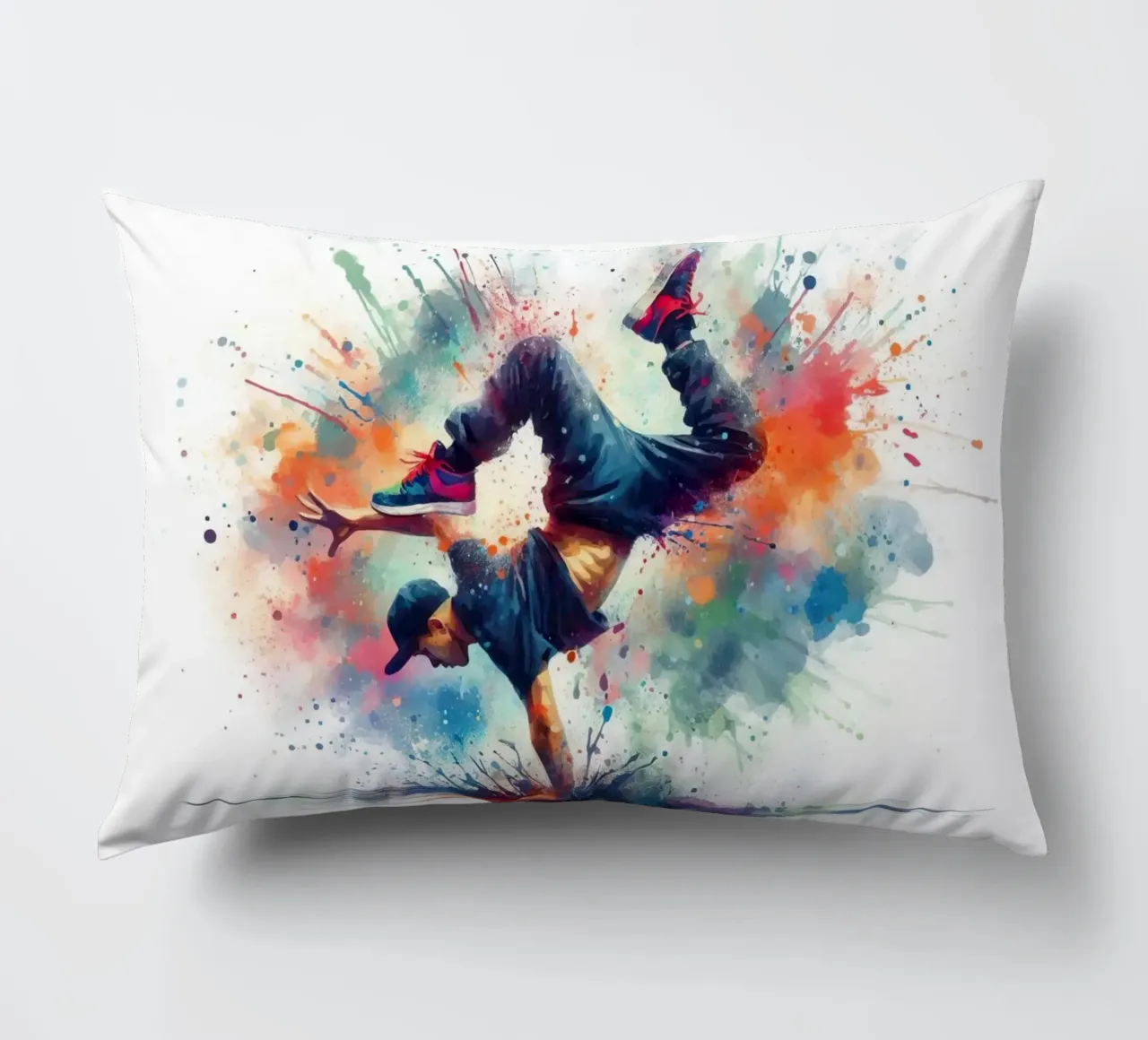 break dance hip hop danza in acquerello cuscino da 🎁 ARTVI-SHOP