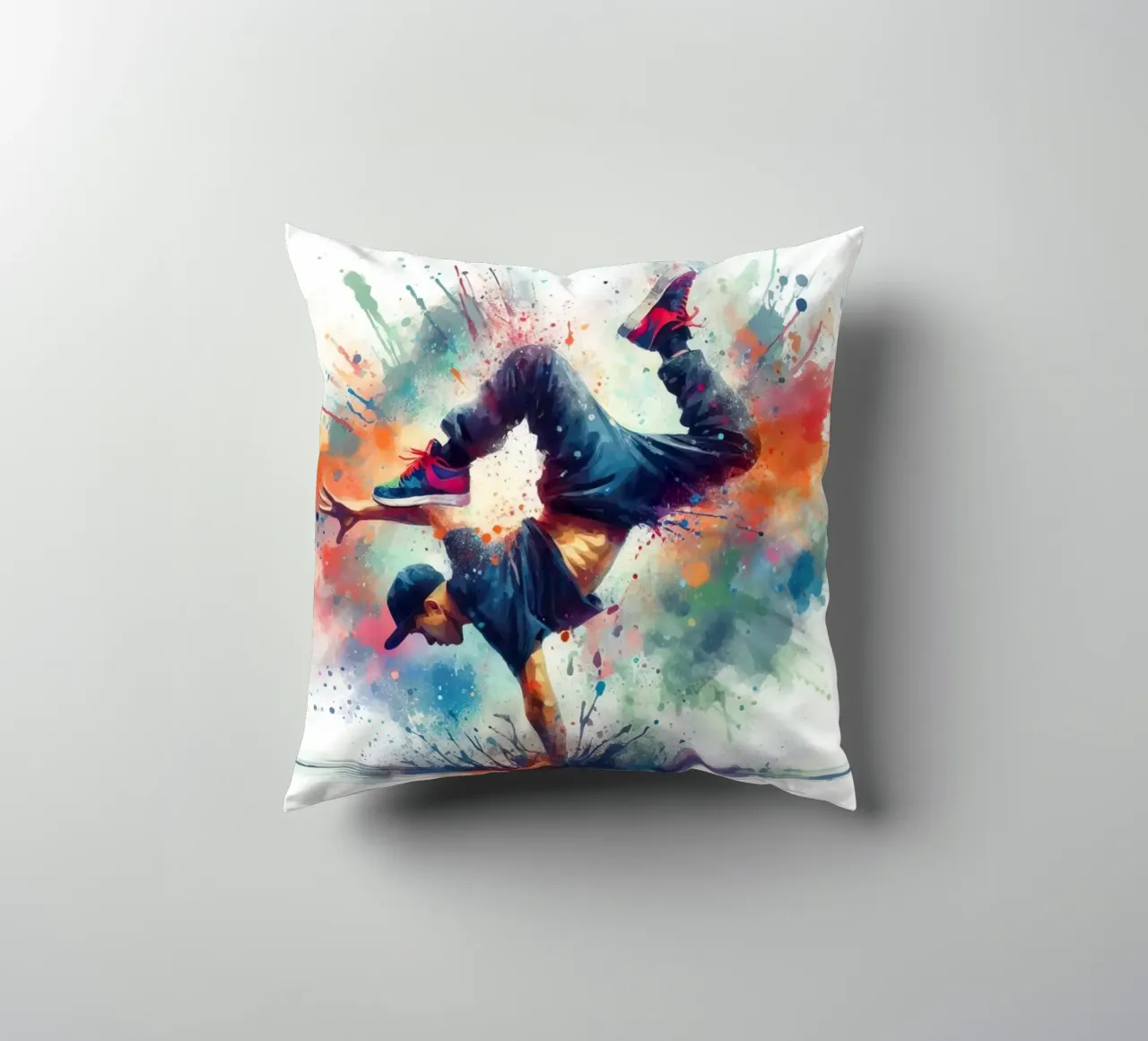 break dance hip hop danza in acquerello cuscino da 🎁 ARTVI-SHOP