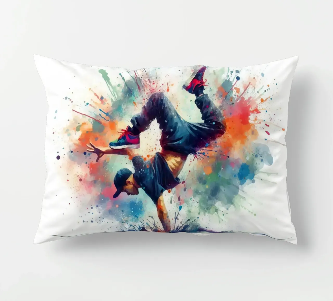 break dance hip hop danza in acquerello cuscino da 🎁 ARTVI-SHOP
