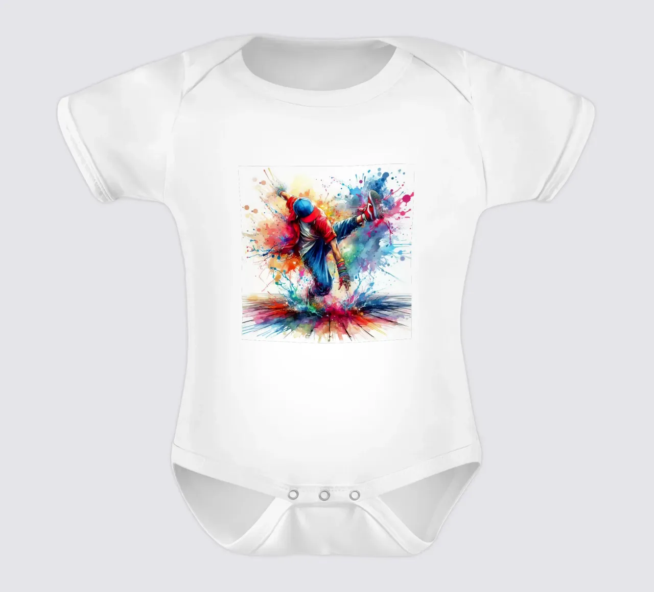 break dance hip hop danza in acquerello body neonato maniche corte da 🎁 ARTVI-SHOP