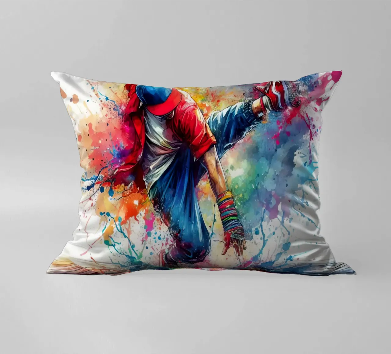 break dance hip hop danza in acquerello cuscino da 🎁 ARTVI-SHOP