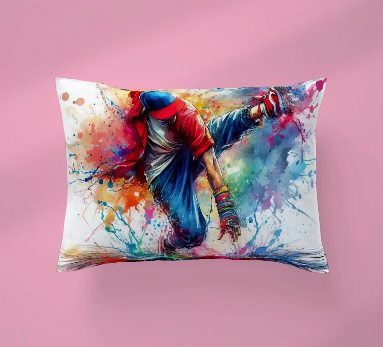 break dance hip hop danza in acquerello cuscino da 🎁 ARTVI-SHOP