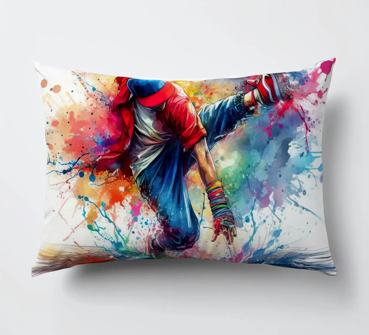 break dance hip hop danza in acquerello cuscino da 🎁 ARTVI-SHOP