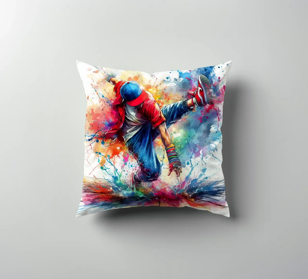 break dance hip hop danza in acquerello cuscino da 🎁 ARTVI-SHOP