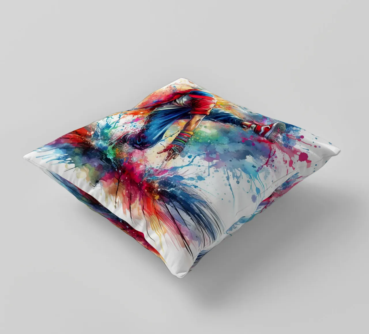 break dance hip hop danza in acquerello cuscino da 🎁 ARTVI-SHOP