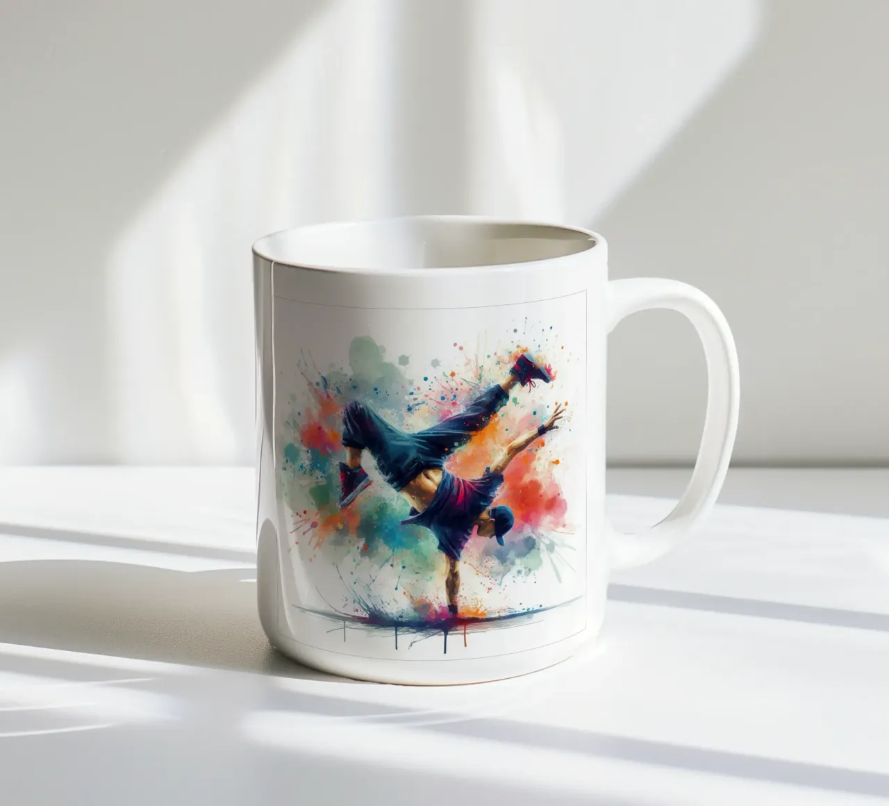 break dance hip hop danza in acquerello tazza in ceramica da 🎁 ARTVI-SHOP
