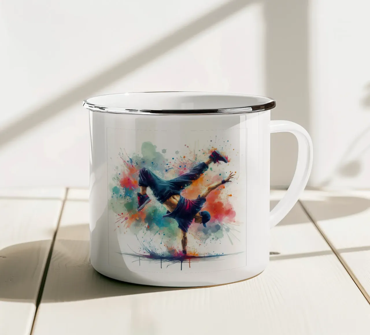 break dance hip hop danza in acquerello tazza in smalto da ARTVI-SHOP