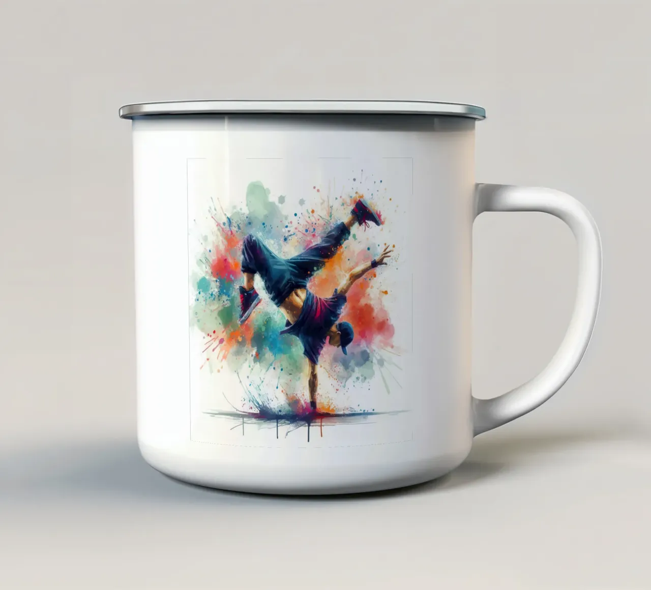 break dance hip hop danza in acquerello tazza in smalto da ARTVI-SHOP