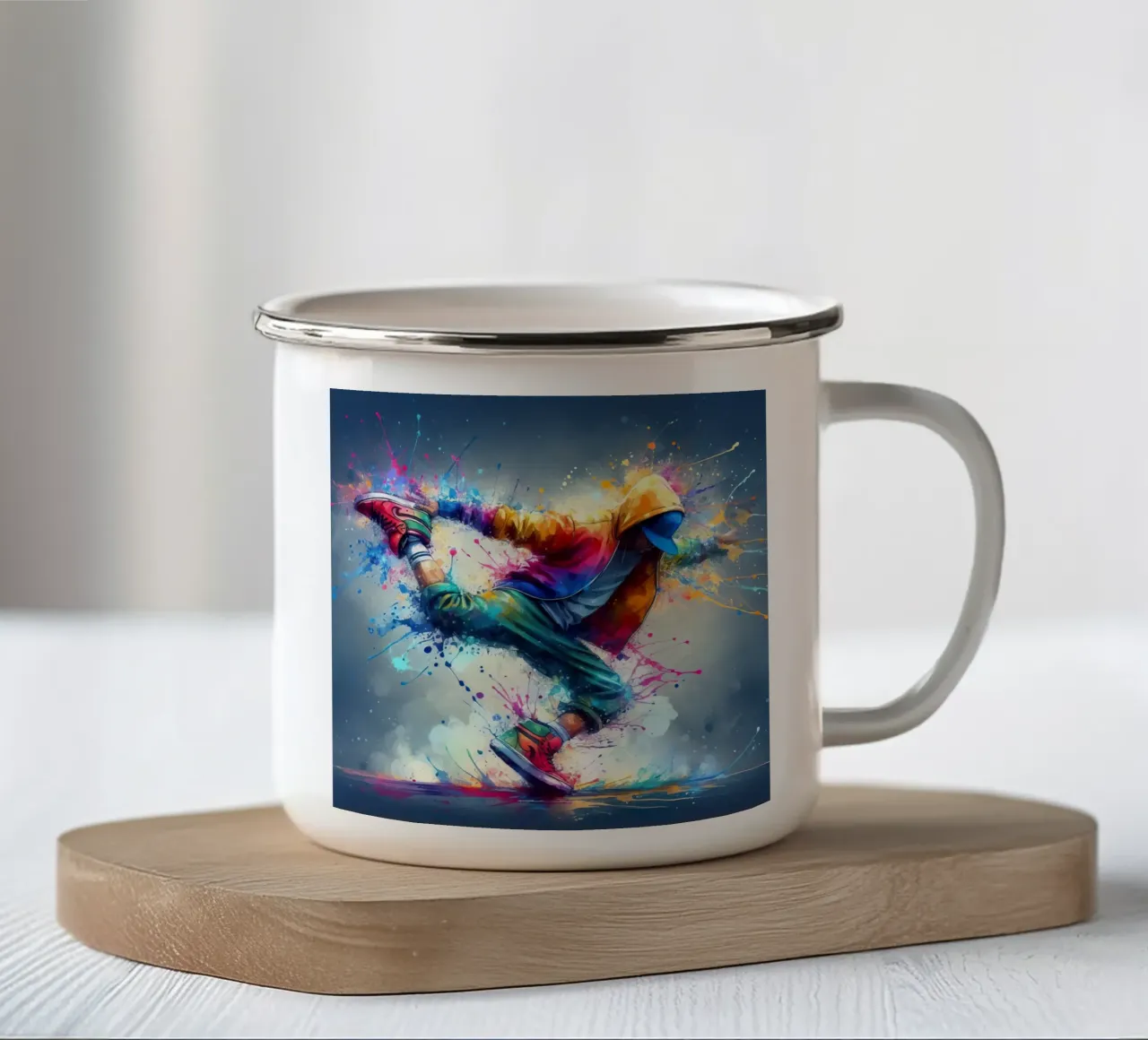break dance hip hop danza in acquerello tazza in smalto da ARTVI-SHOP