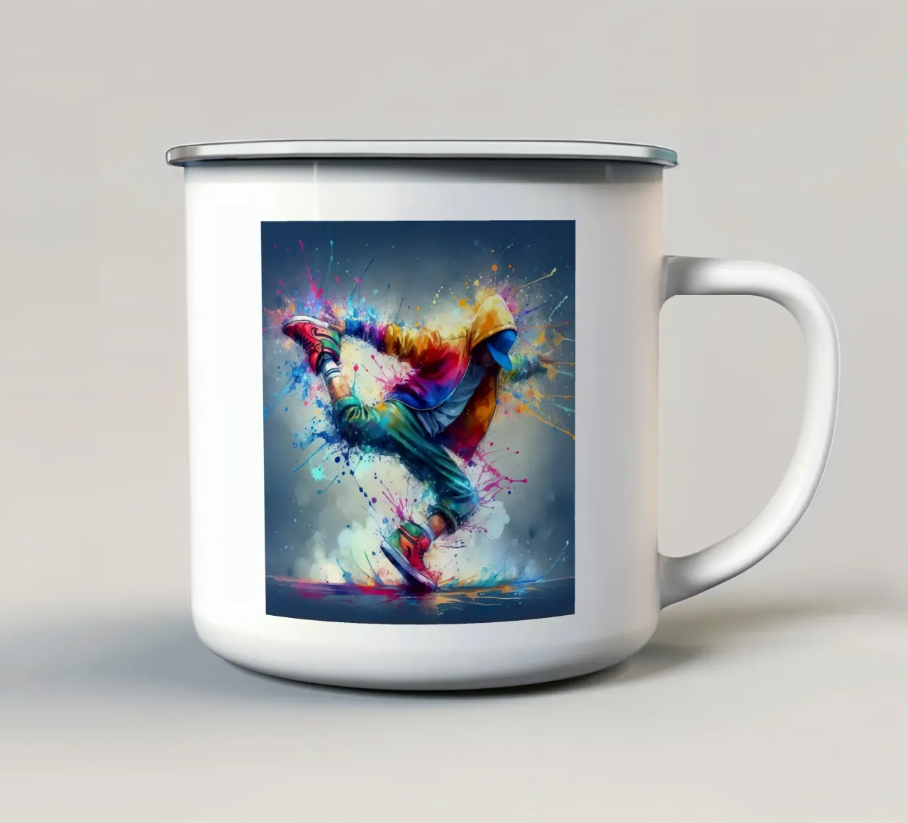break dance hip hop danza in acquerello tazza in smalto da ARTVI-SHOP