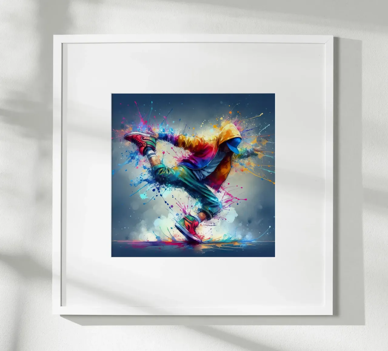 break dance hip hop dancing in watercolor poster by 🎁 ARTVI-SHOP