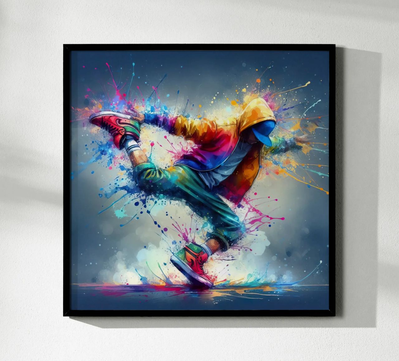 break dance hip hop dancing in watercolor poster by ARTVI-SHOP