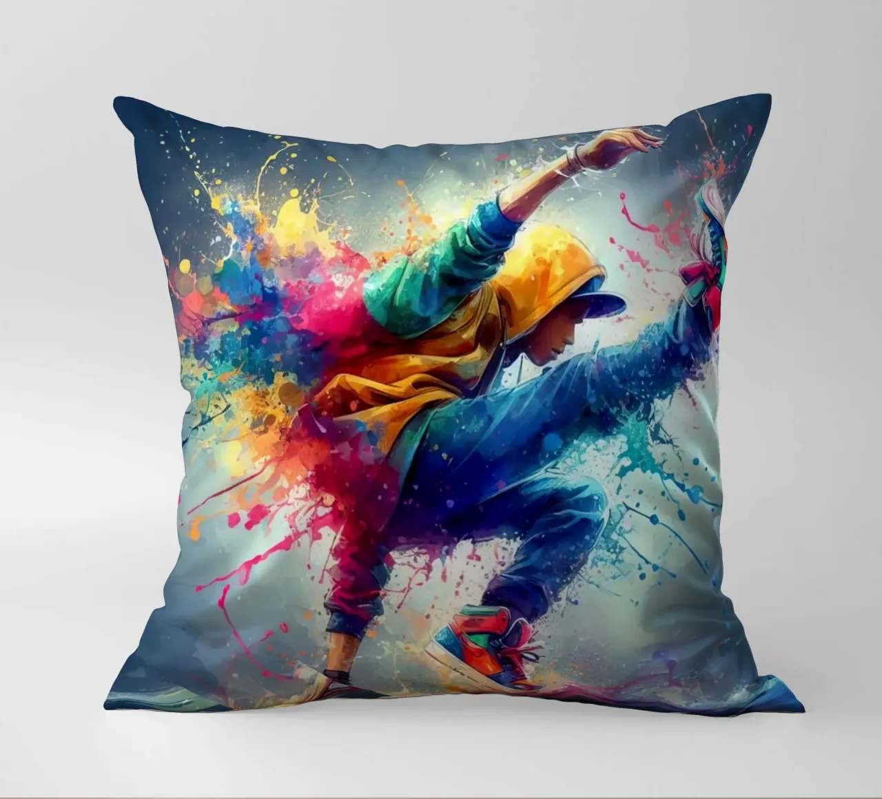 break dance hip hop danza in acquerello cuscino da 🎁 ARTVI-SHOP