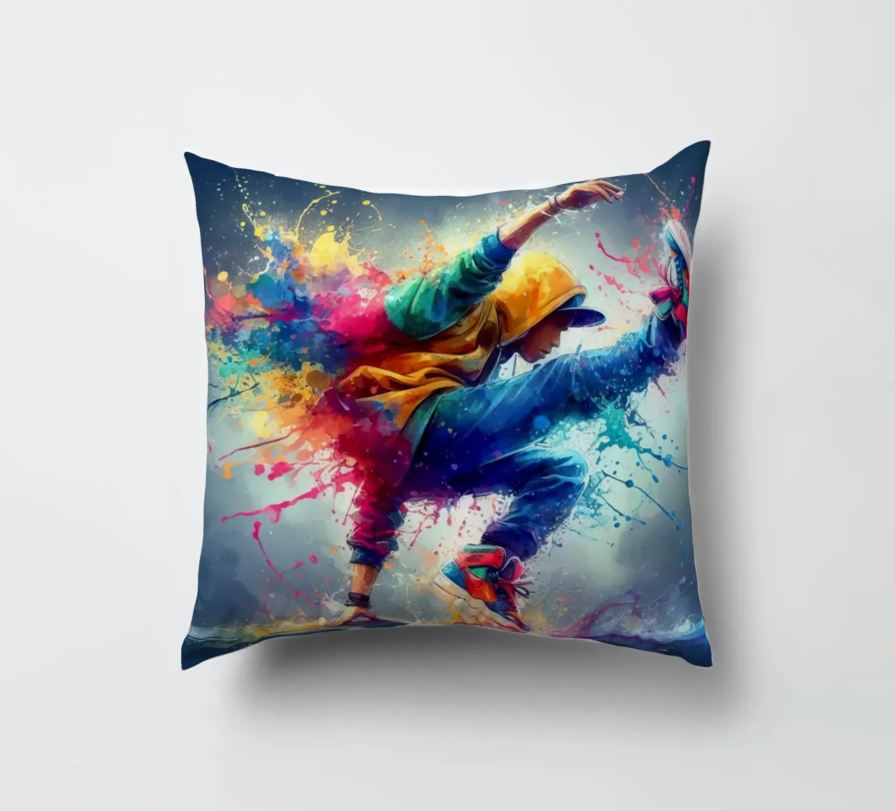 break dance hip hop danza in acquerello cuscino da 🎁 ARTVI-SHOP